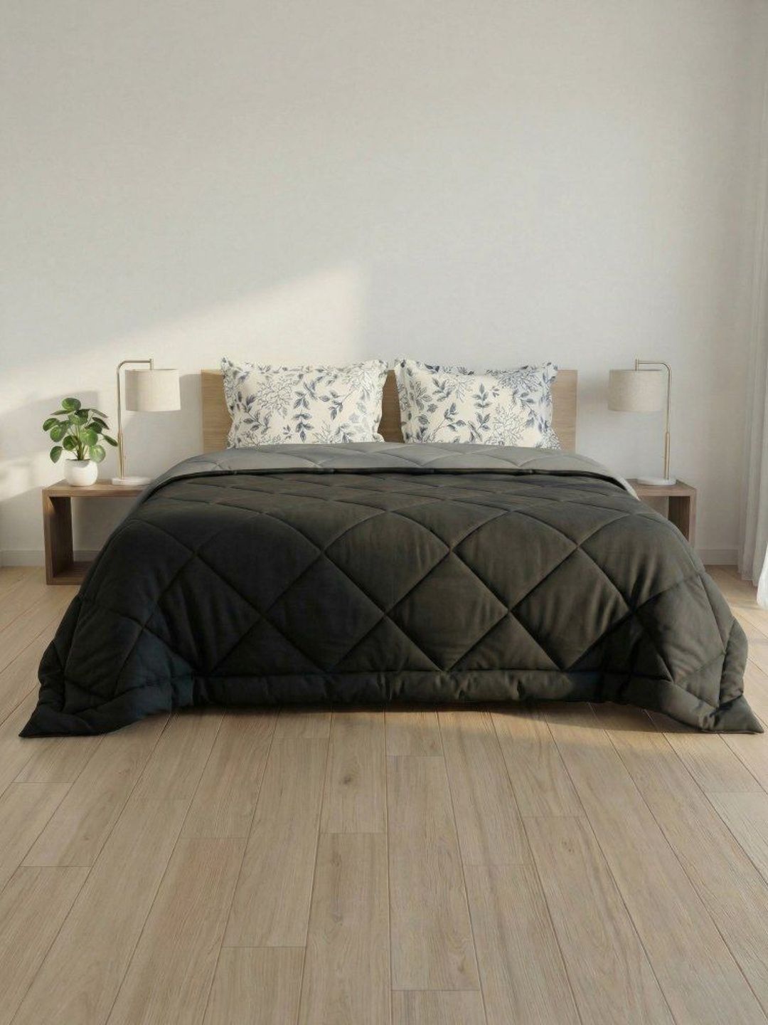 MAFATLAL Black Microfiber AC Room 150 GSM Comforter-image-31
