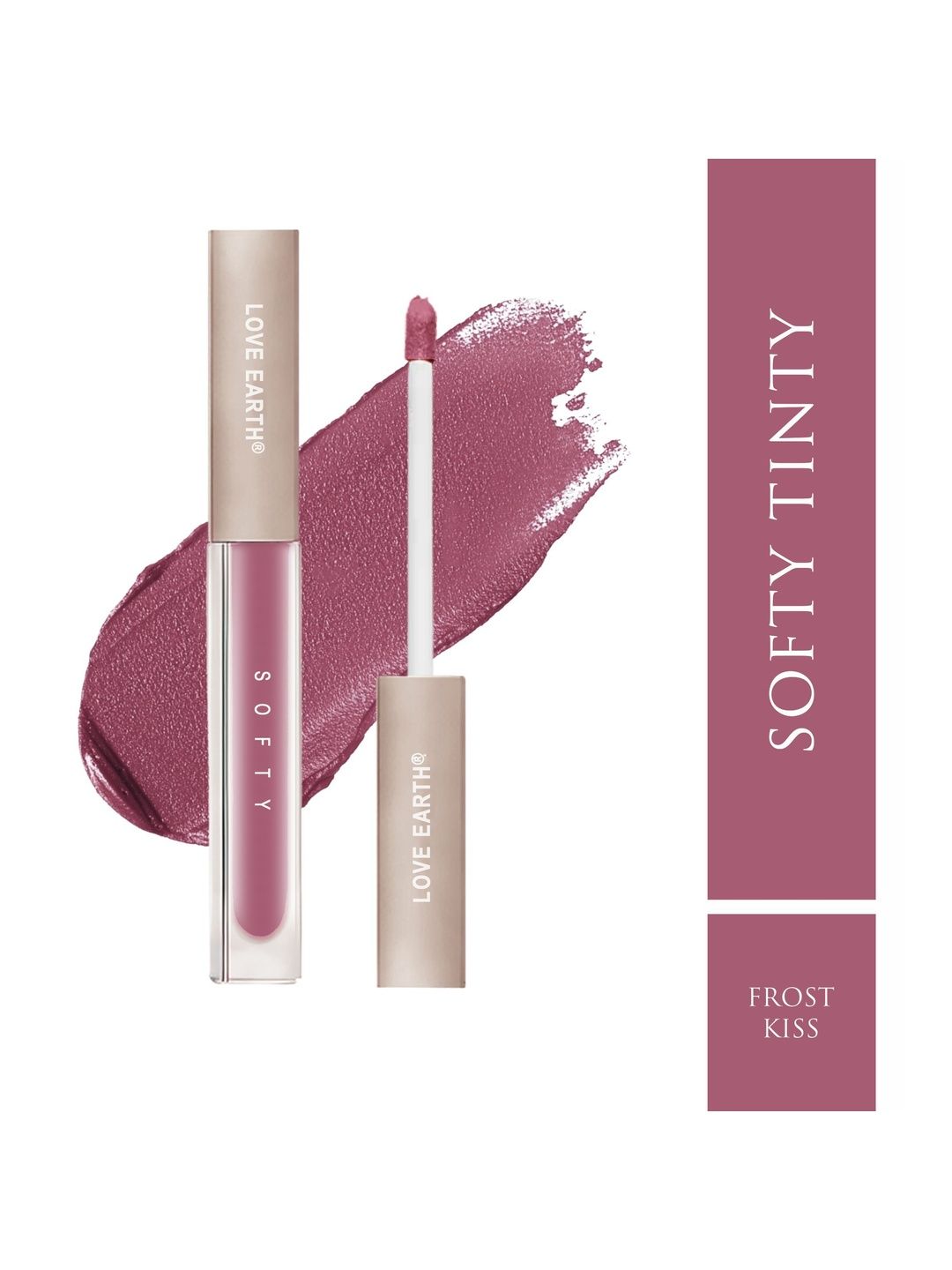 LOVE EARTH Softy Tinty Lipstick With Vitamin E & Squalane - 2 ml - Dark Mauve-image-10