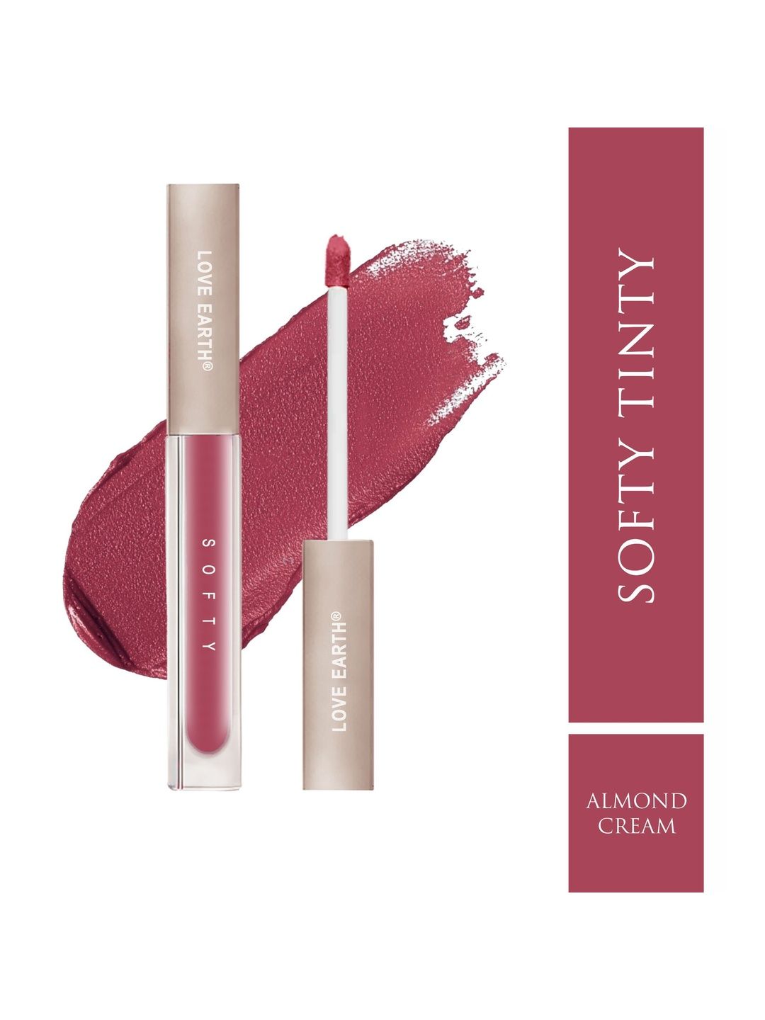 LOVE EARTH Softy Tinty Lipstick With Vitamin E & Squalane - 2 ml - Mauve Soft Pink-image-34