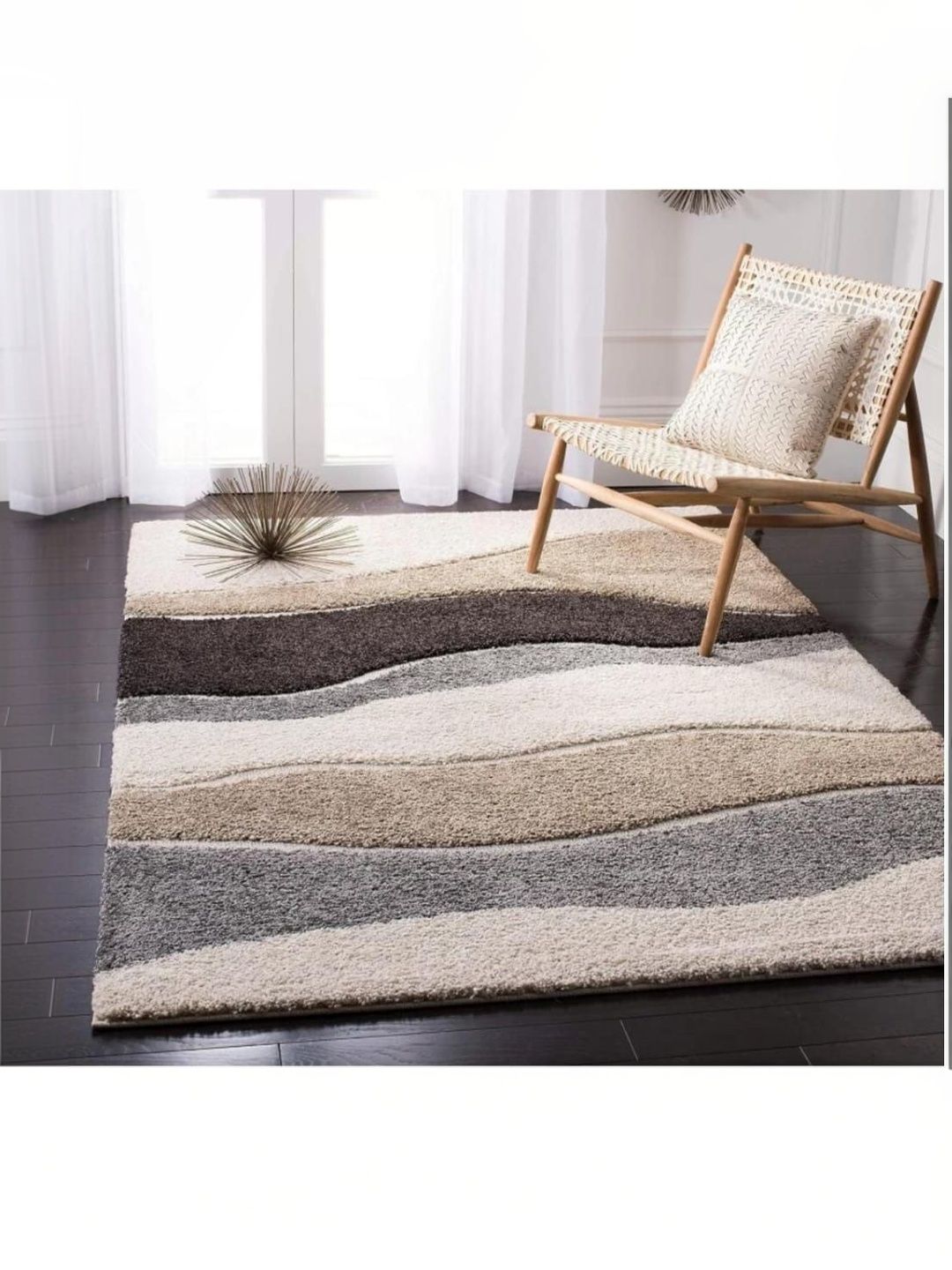 ZAMZAM CARPET Multicoloured Shaggy Polyester Carpet-image-30