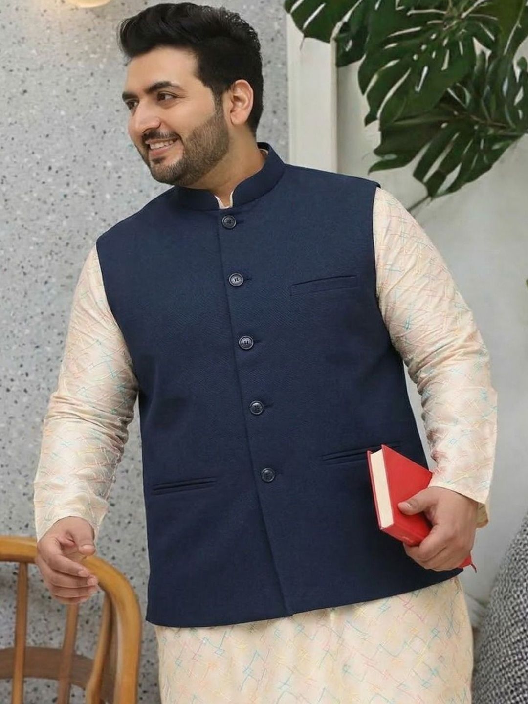 THE FASHION HUB Single-Breasted Nehru Jacket-picture-19