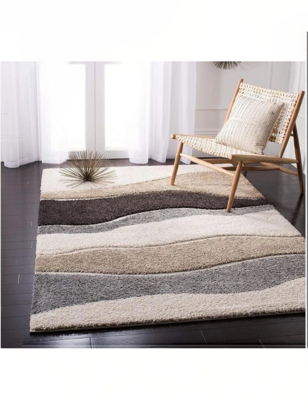 ZAMZAM CARPET Multicoloured Shaggy Polyester Carpet-image-39