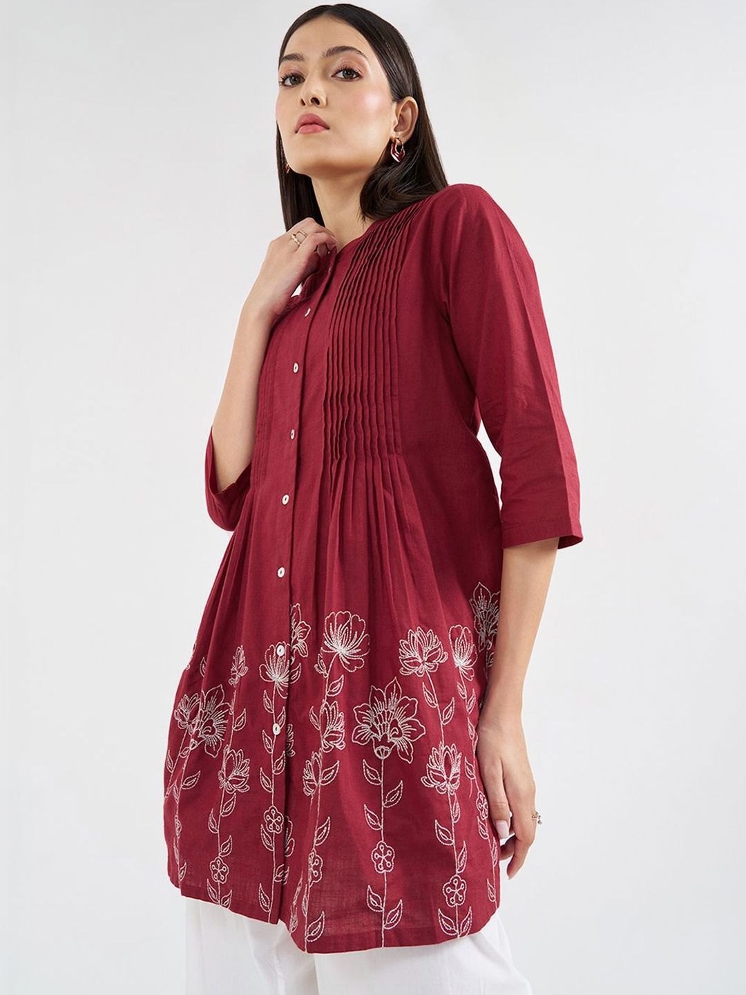RANGMANCH BY PANTALOONS Mandarin Collar Printed Tunic-picture-18