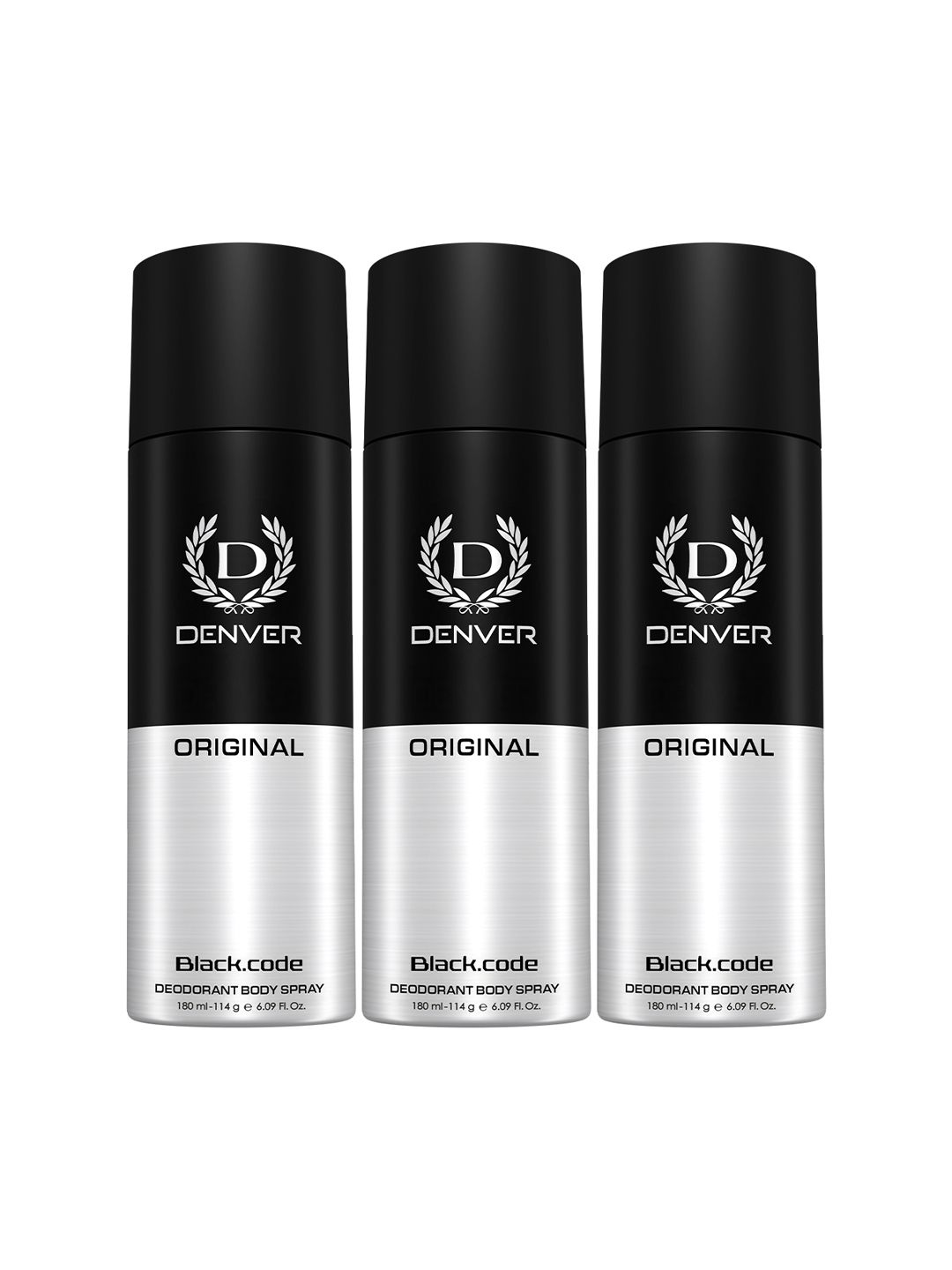 Denver Men Set of 3 Black Code Original Deodorant Body Spray - 180 ml each-picture-38