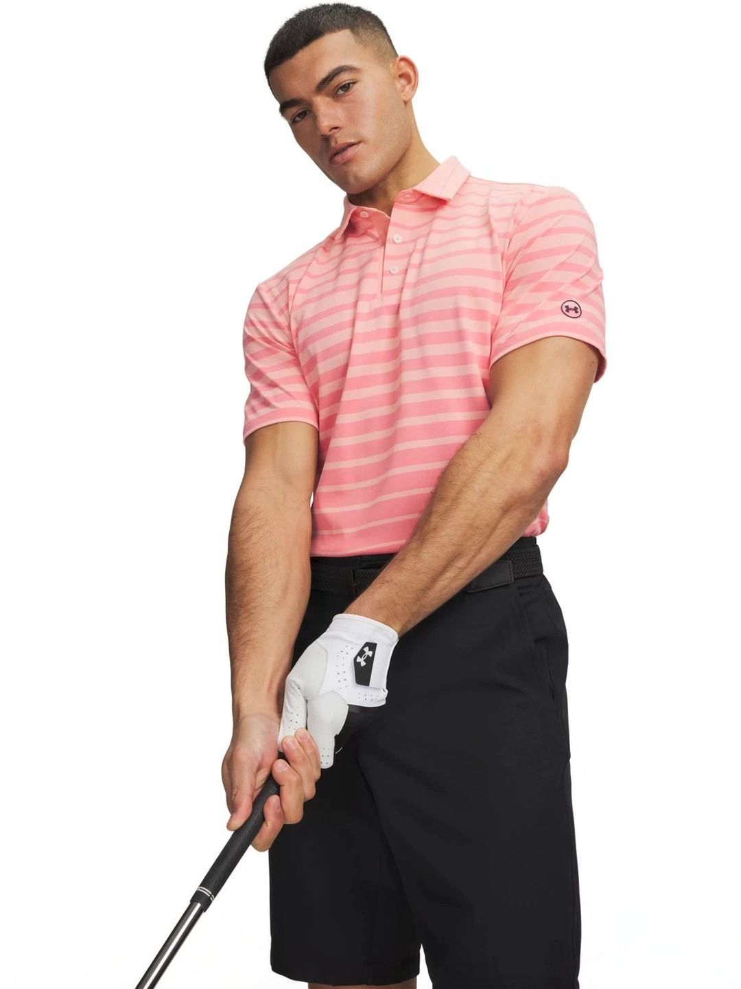 UNDER ARMOUR Drive Striped Relaxed-Fit Polo T-Shirt-image-5