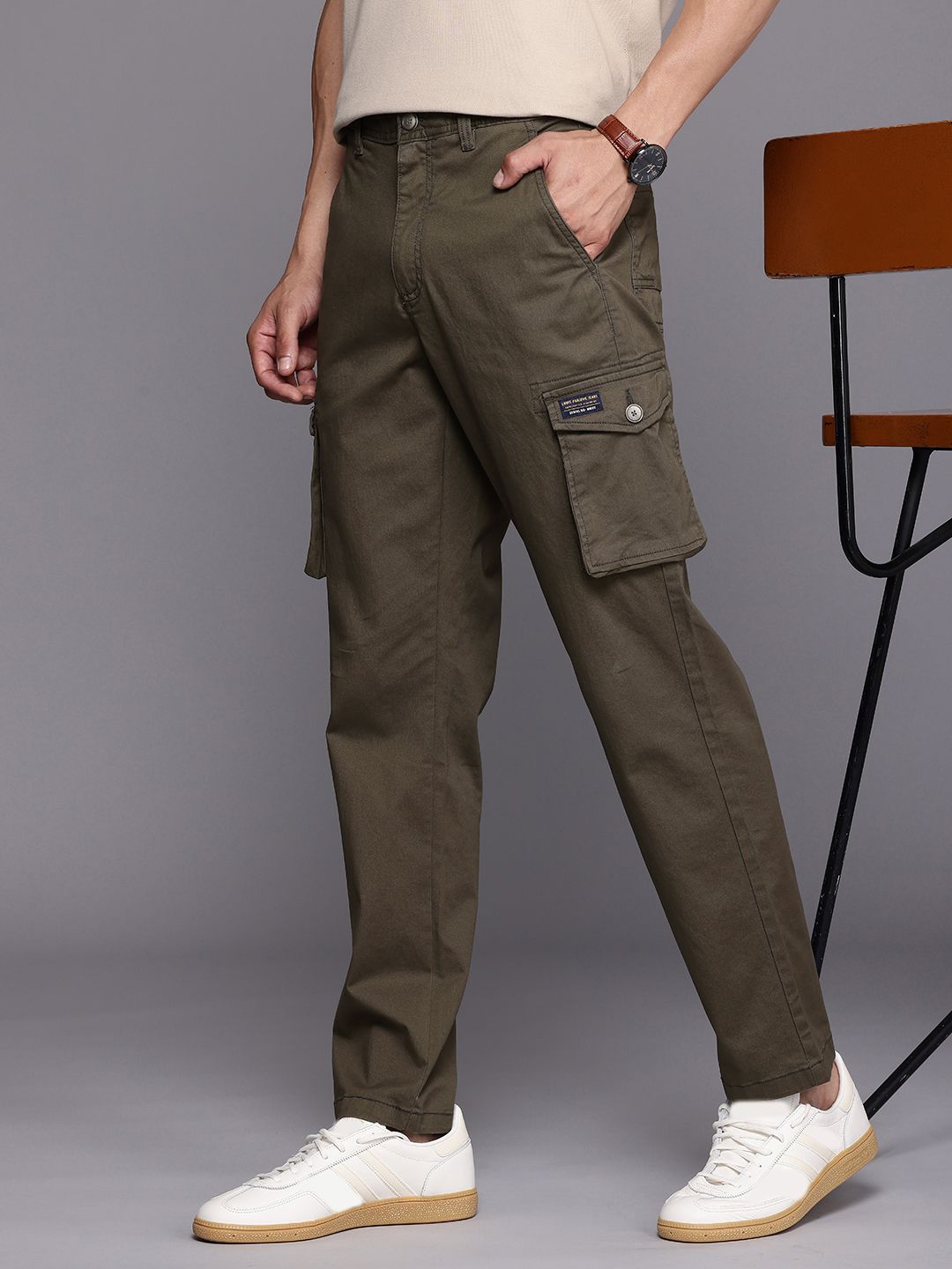 Louis Philippe Jeans Men Cargos Trousers-image-38