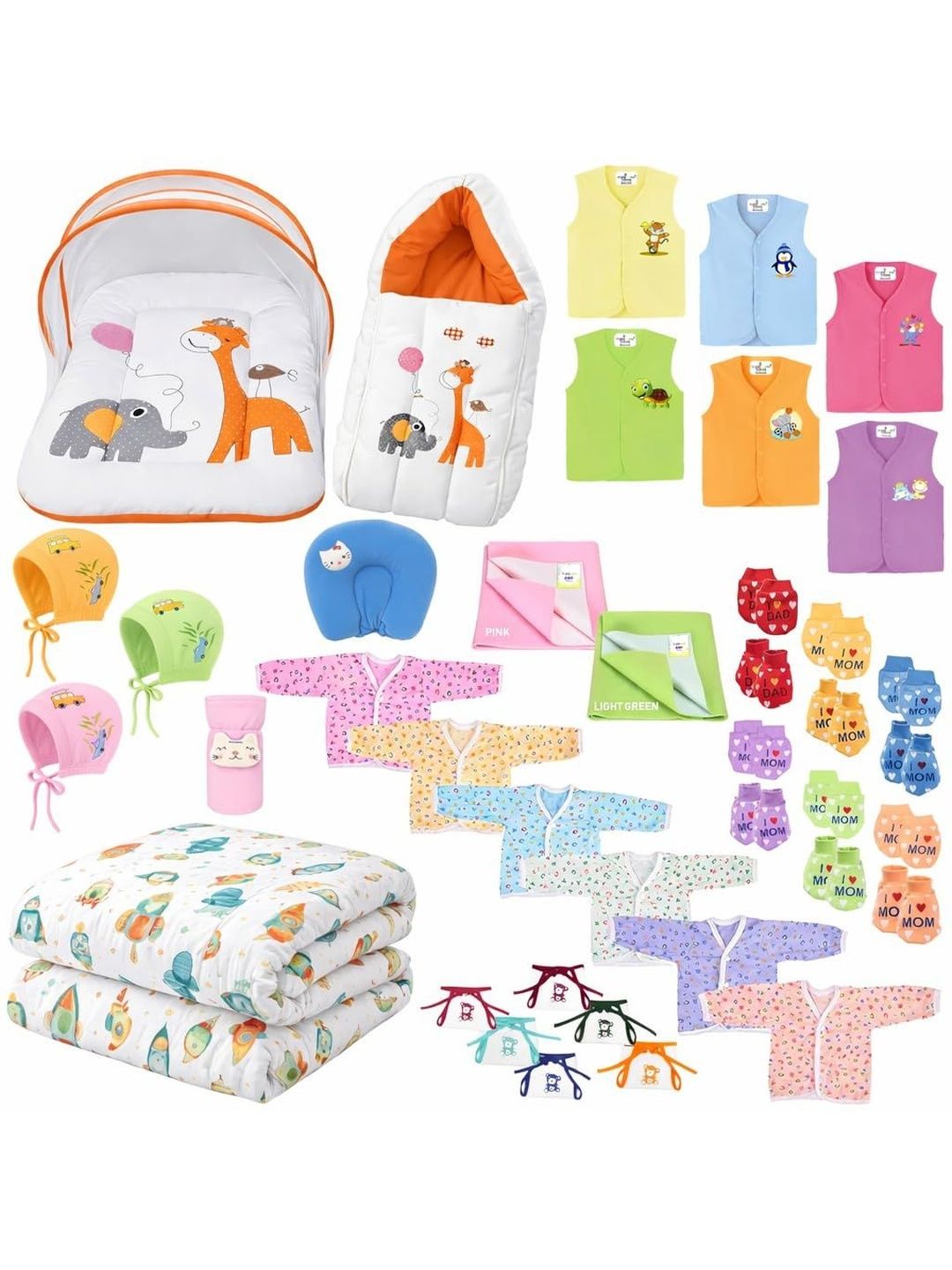 Toddylon Infants Set Of 40 Pure Cotton Baby Apparel Gift Set-picture-24