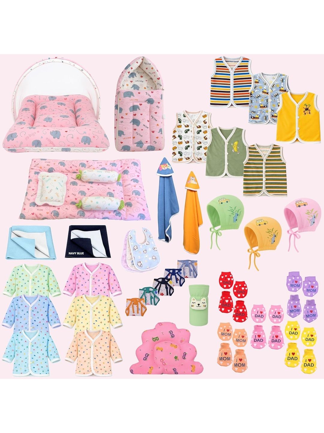 Toddylon Infants Set Of 42 Pure Cotton Baby Apparel Gift Set-picture-56