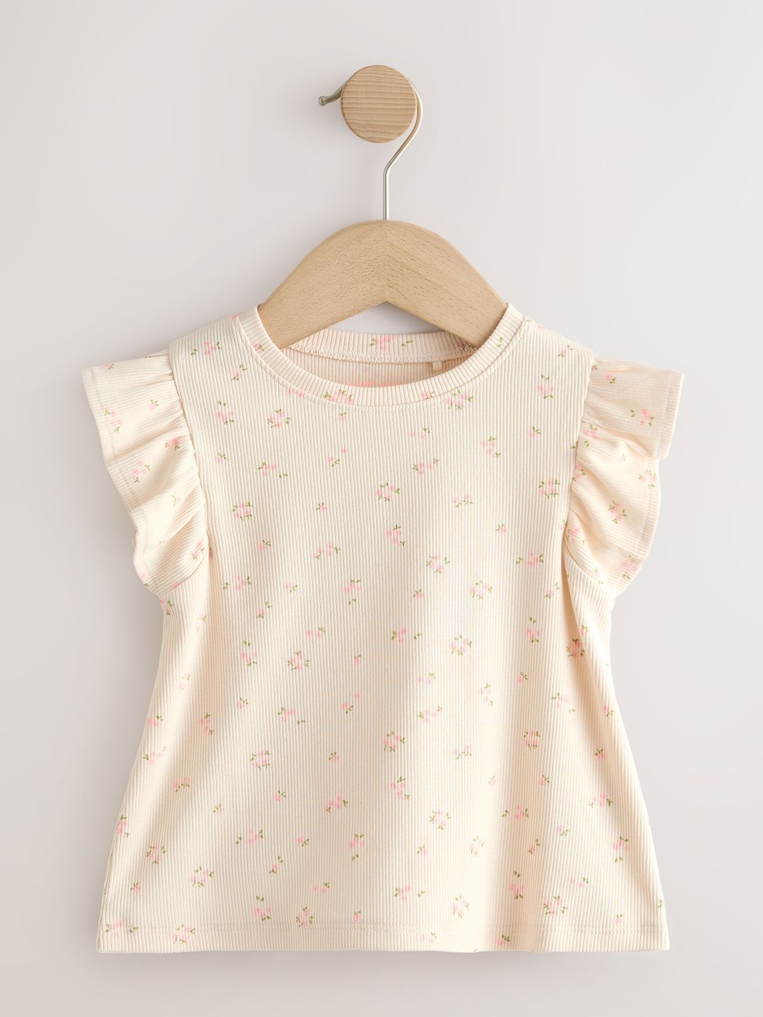 NEXT Girls Floral Print Flutter Sleeve Top-image-0