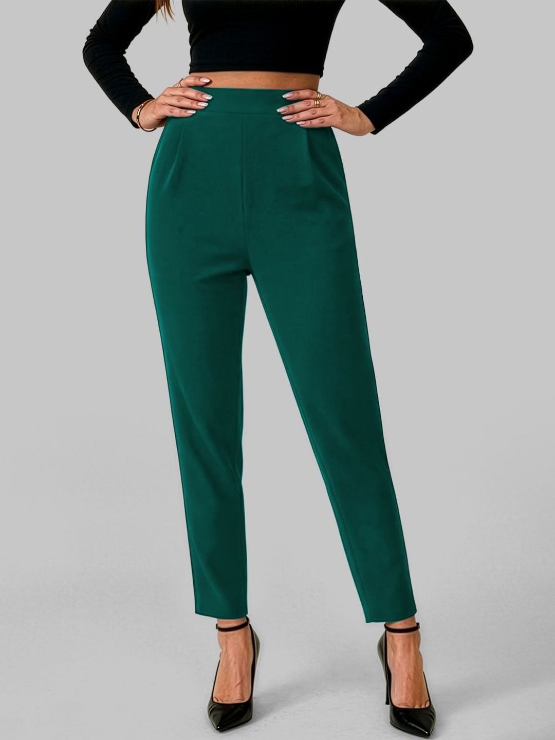 Maheshvi Women Straight Fit High-Rise Trousers-image-48