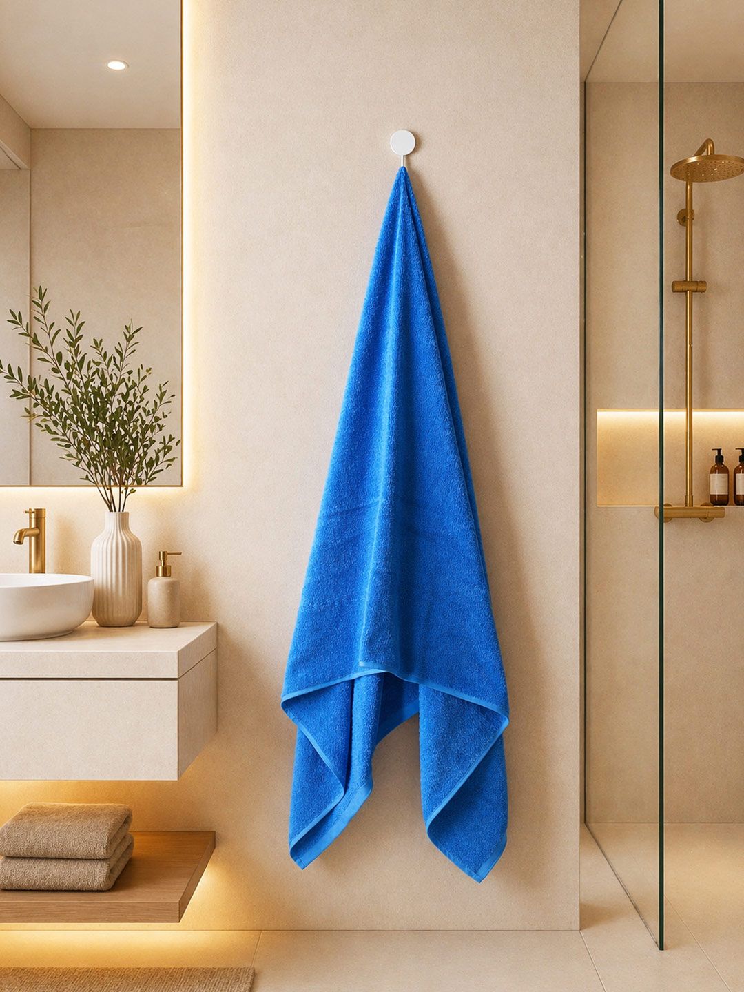 Portico New York Signature Blue & Blue 1 Cotton 400 GSM Bath Towel-picture-21