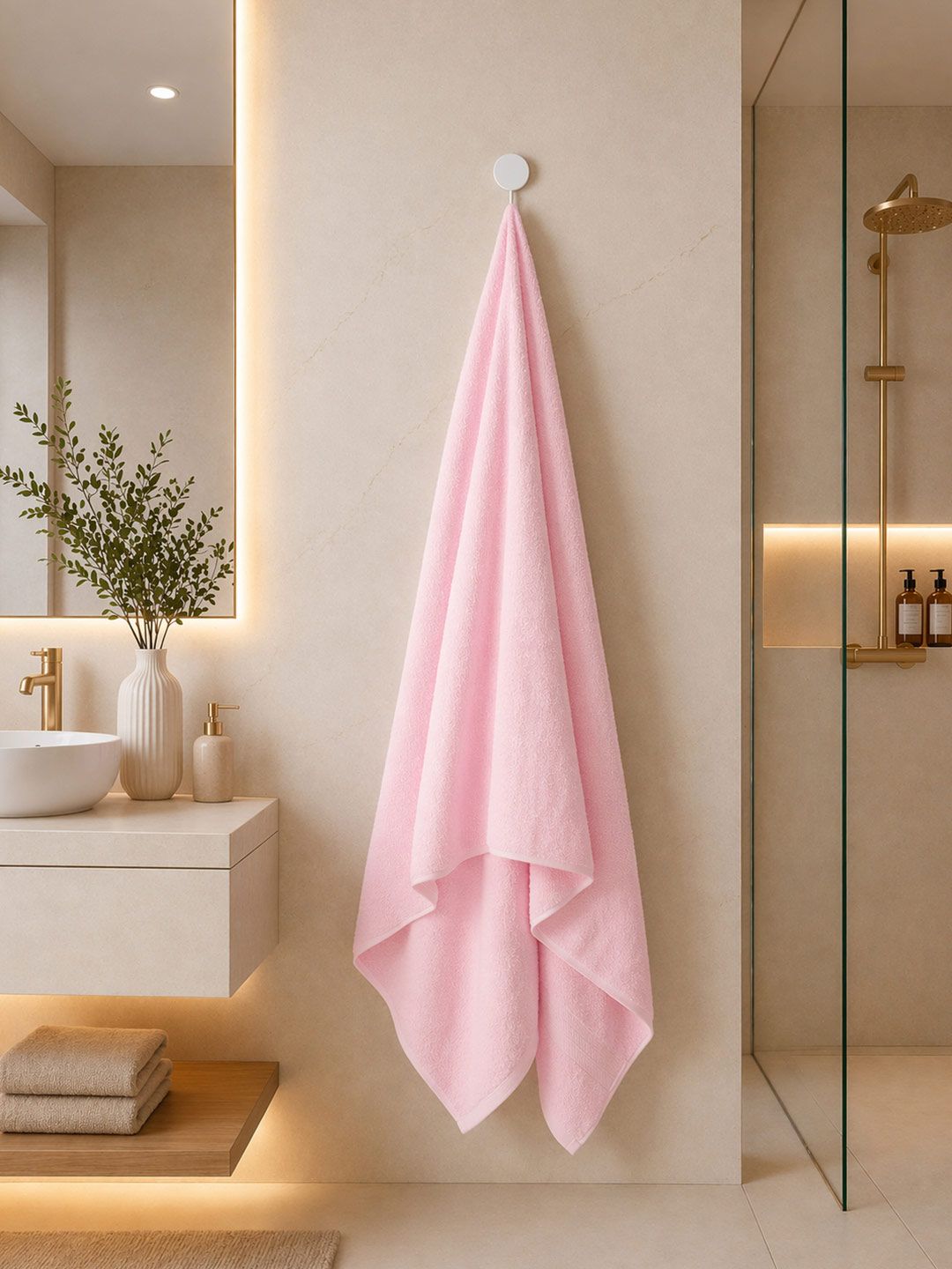 Portico New York Signature Pink & Peach-Coloured 1 Cotton 400 GSM Bath Towel-picture-22