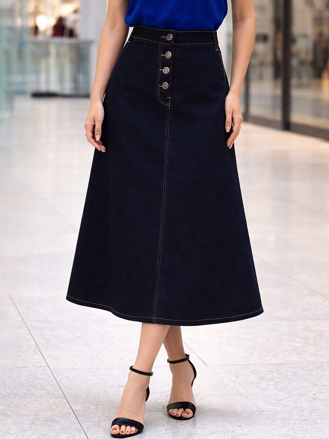 COUTUME COLLECTIONS Women Denim Maxi Pencil Skirt-picture-41