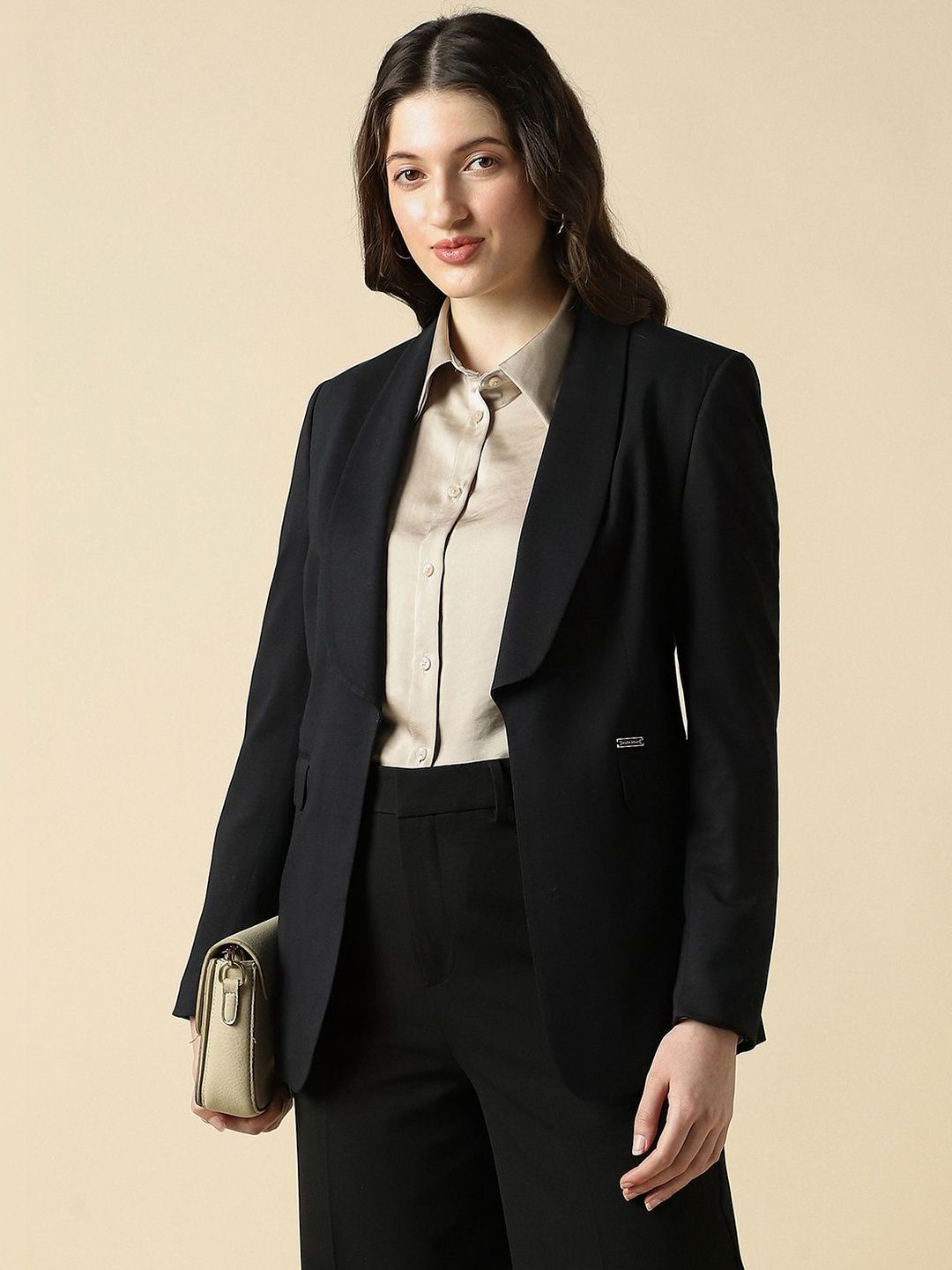 Allen Solly Woman Notched Lapel Single-Breasted Formal Blazer-image-49