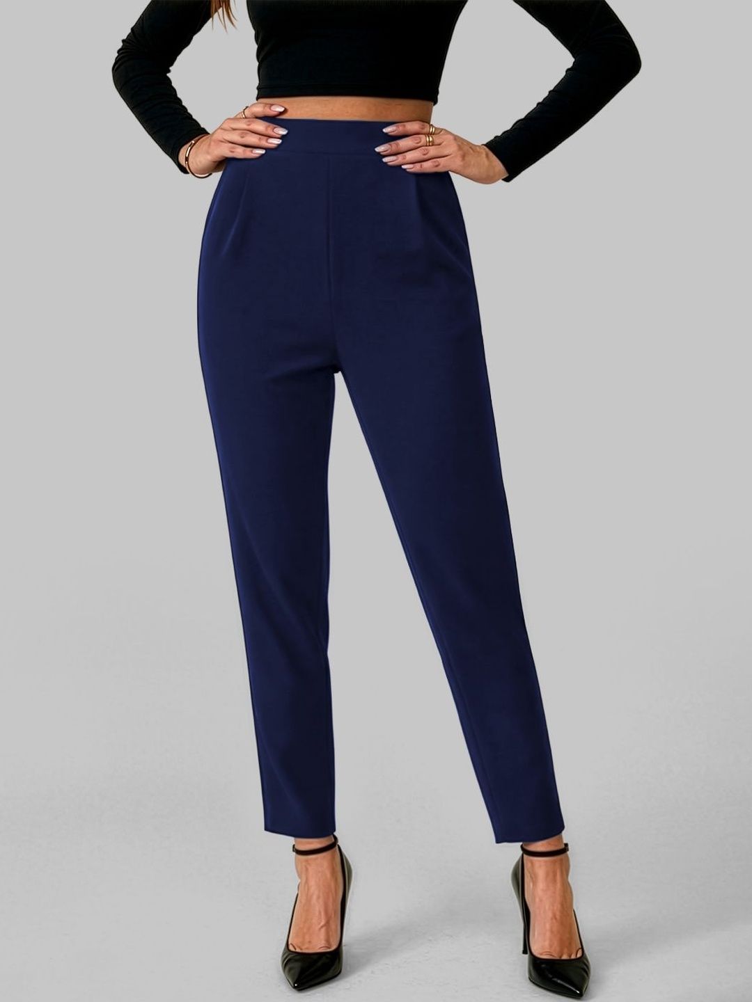 Maheshvi Women Straight Fit High-Rise Trousers-image-47