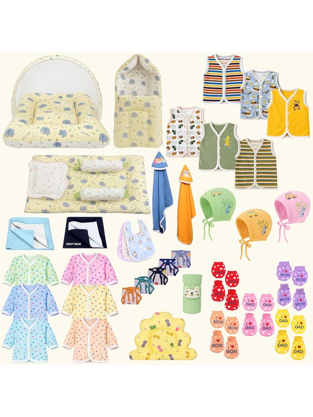 Toddylon Infants Set Of 42 Pure Cotton Baby Apparel Gift Set-picture-13