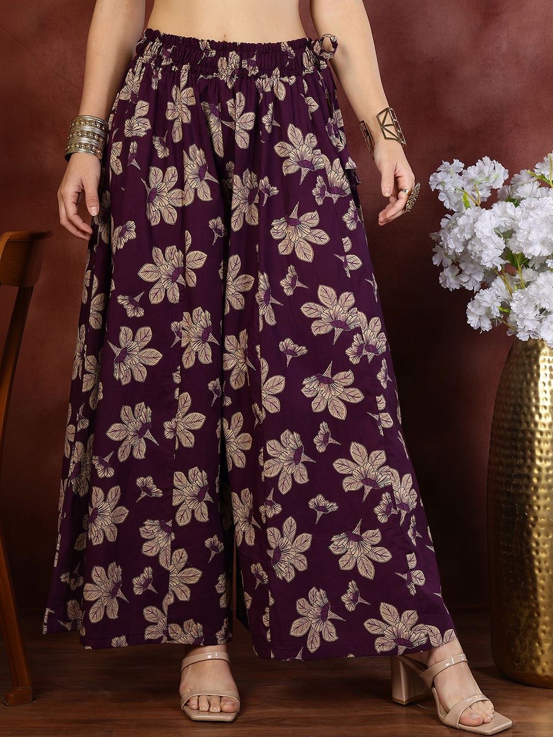 TAG 7 Women Floral Printed Flared Ethnic Palazzos-picture-10