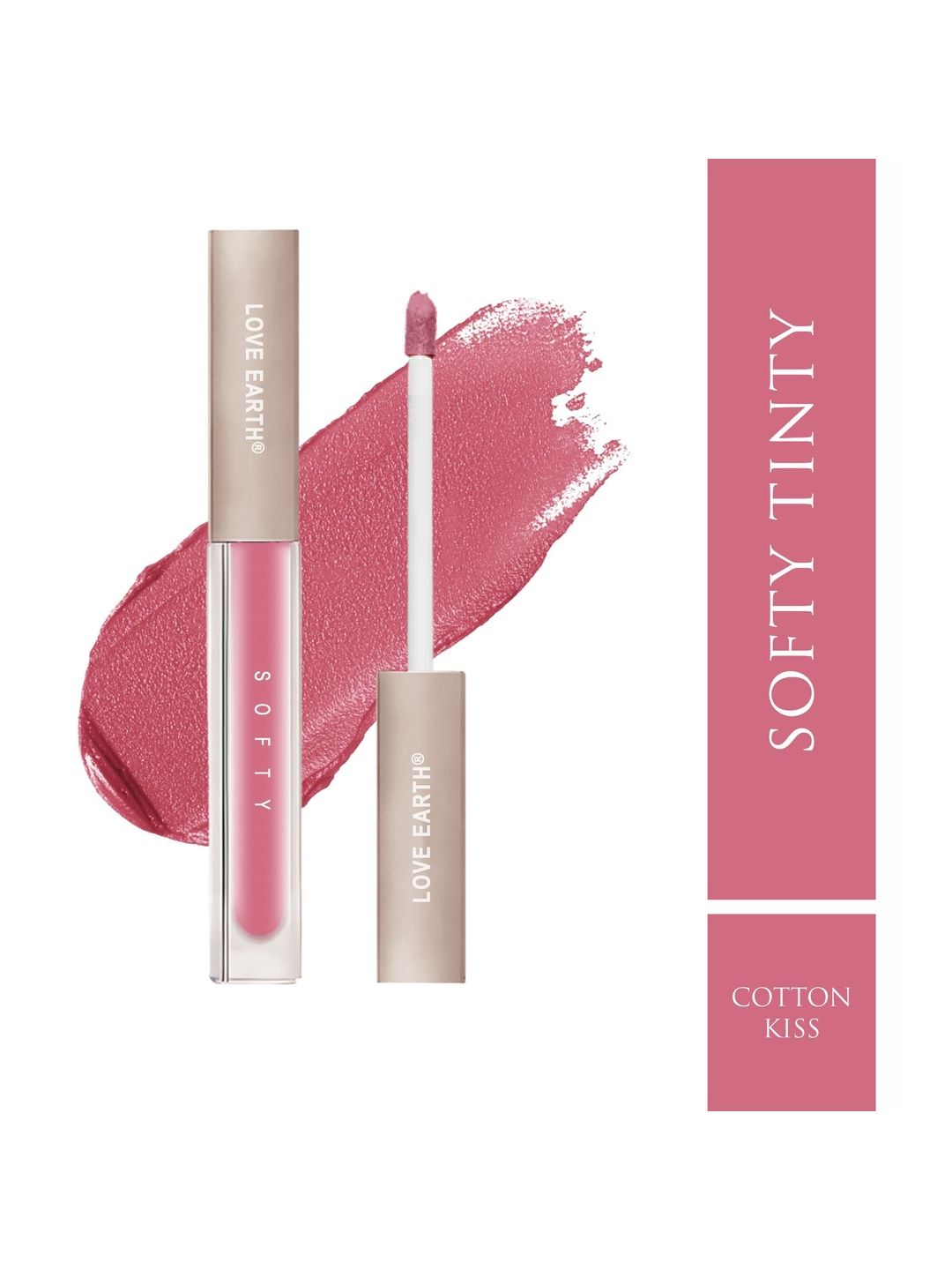LOVE EARTH Softy Tinty Lipstick With Vitamin E & Squalane - 2 ml -Cool Toned Mauve Pink