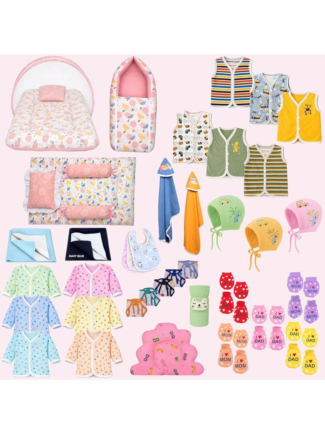 Toddylon Infants Set Of 42 Pure Cotton Baby Apparel Gift Set-picture-39