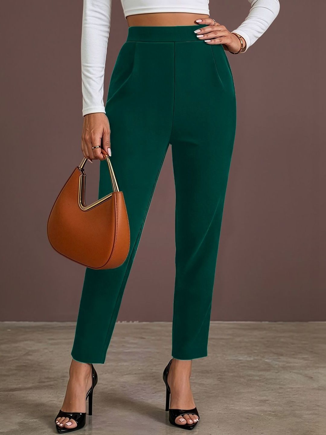 Navyankaa Women Straight Fit High-Rise Trousers-picture-41