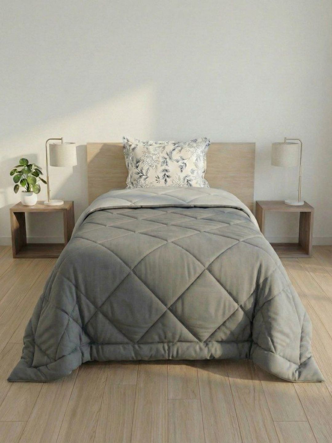 MAFATLAL Grey Microfiber AC Room 150 GSM Comforter-image-19