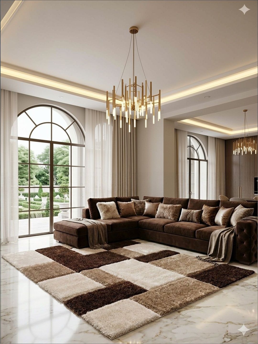 ZAMZAM CARPET Brown Shaggy Polyester Carpet-image-6