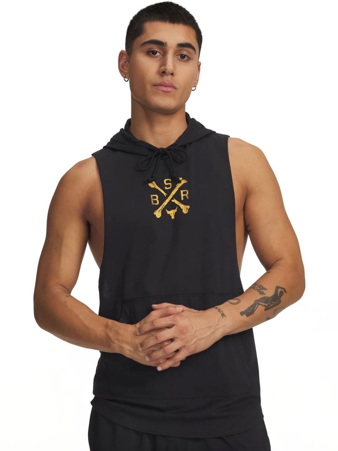 UNDER ARMOUR Project Rock Sleeveless Hooded Relaxed Fit T-Shirt-picture-27