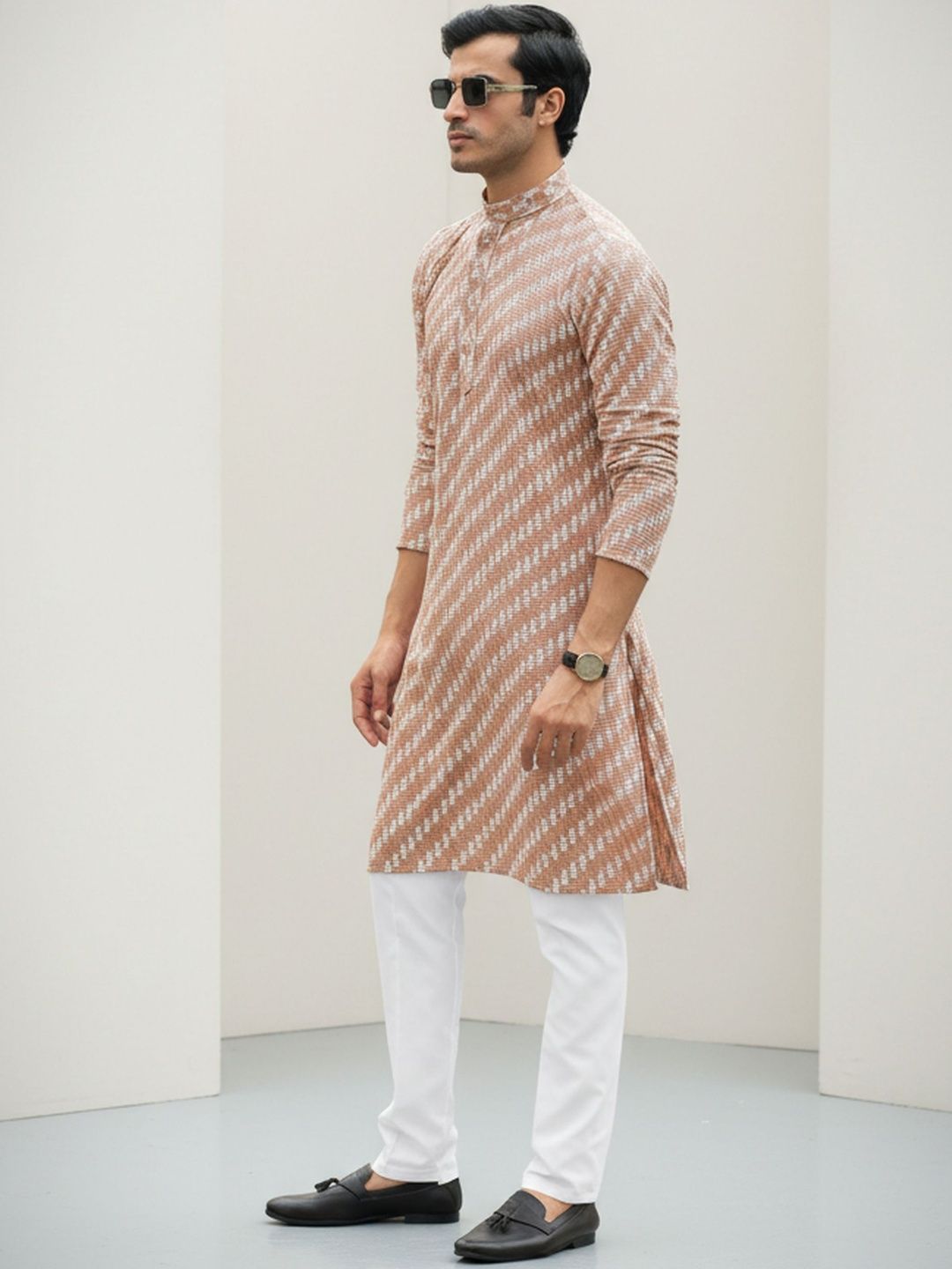 Dincharya Men Embroidered Regular Kurta with Pyjamas-image-41