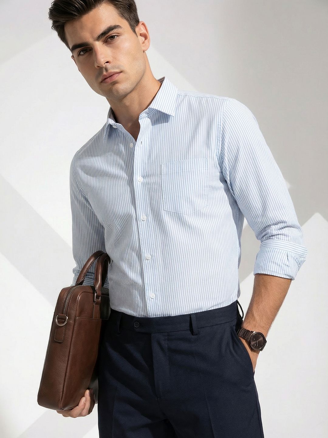 INVICTUS Striped Slim Fit Formal Shirt-image-8