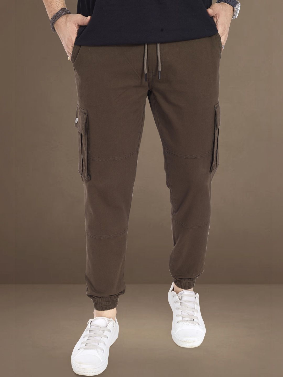 R.Code by The Roadster Life Co. Men Relaxed Straight Leg Easy Wash Cargos Trousers-picture-20