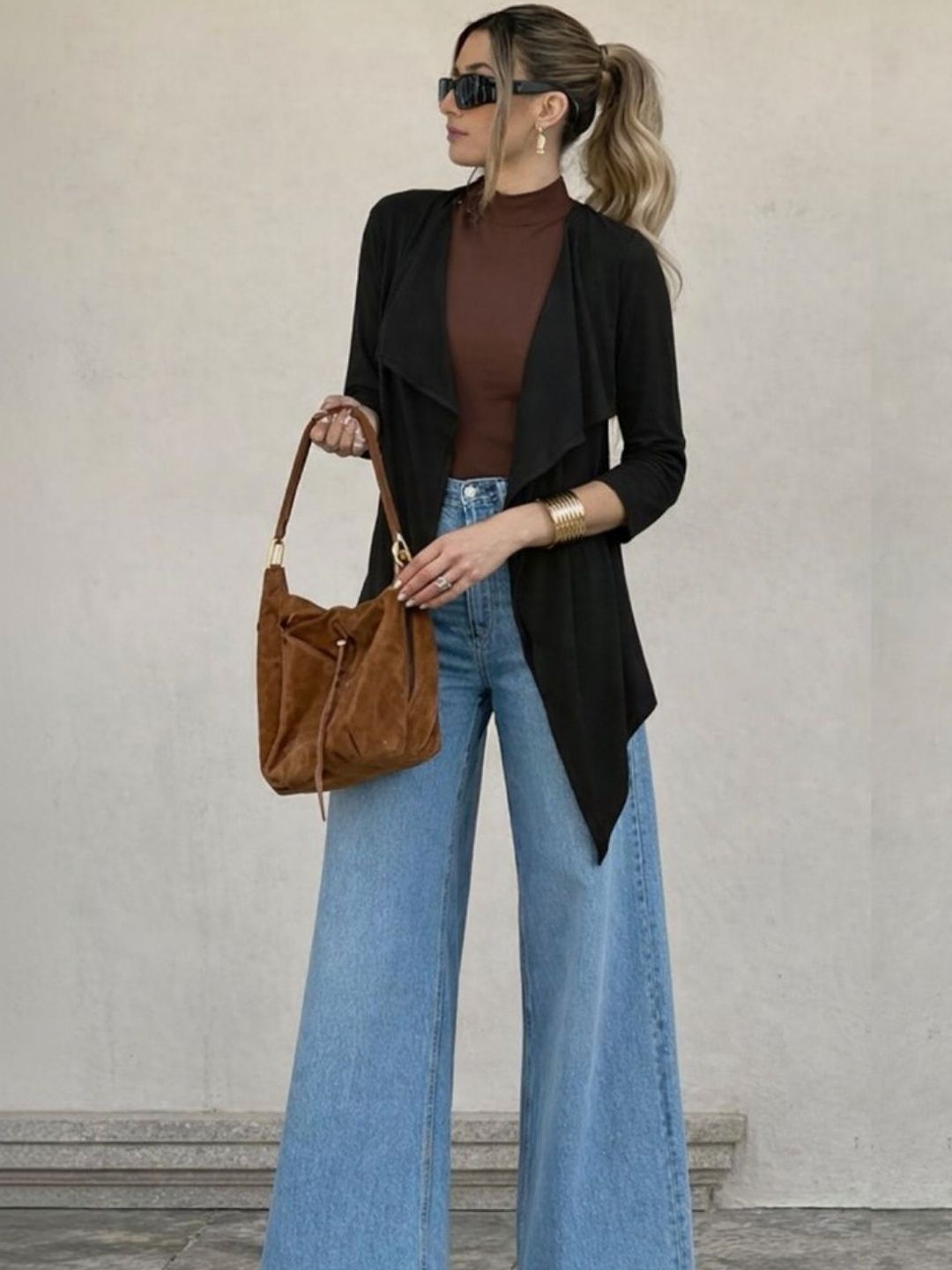 Rigo Women Longline Waterfall Shrug-image-34