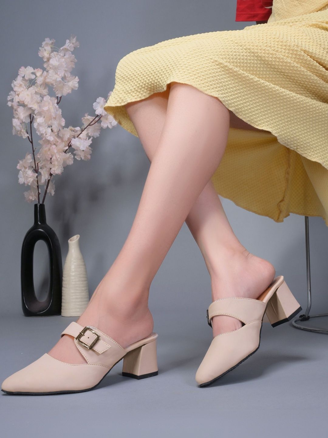 JM Looks Embellished Block Sandals with Buckles-image-26