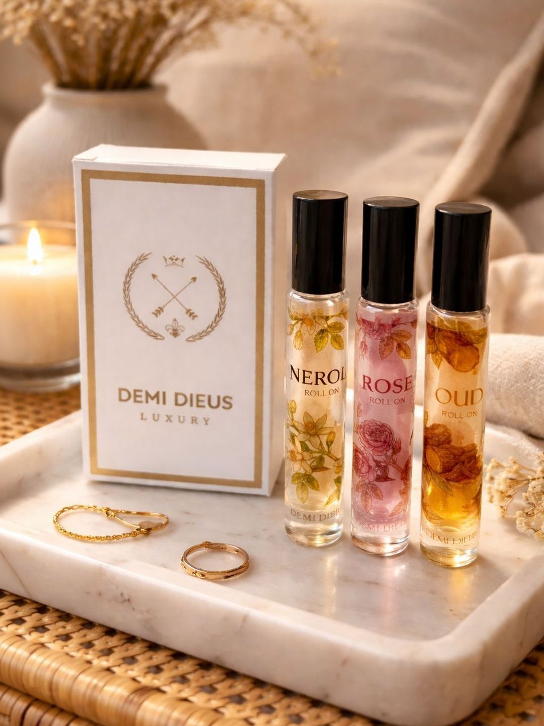 DEMI DIEUS Set Of 3 Rose Oud & Neroli Long Lasting Roll-On Attar - 8 ml-picture-56