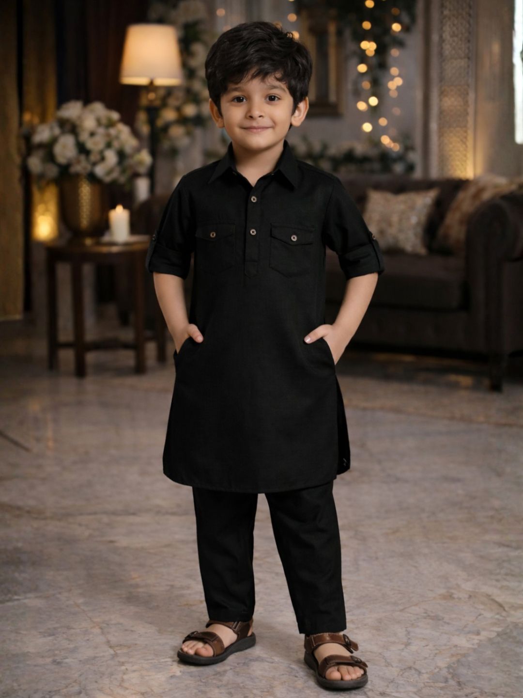 Superminis Boys Regular Pure Cotton Kurta with Pyjamas-picture-15
