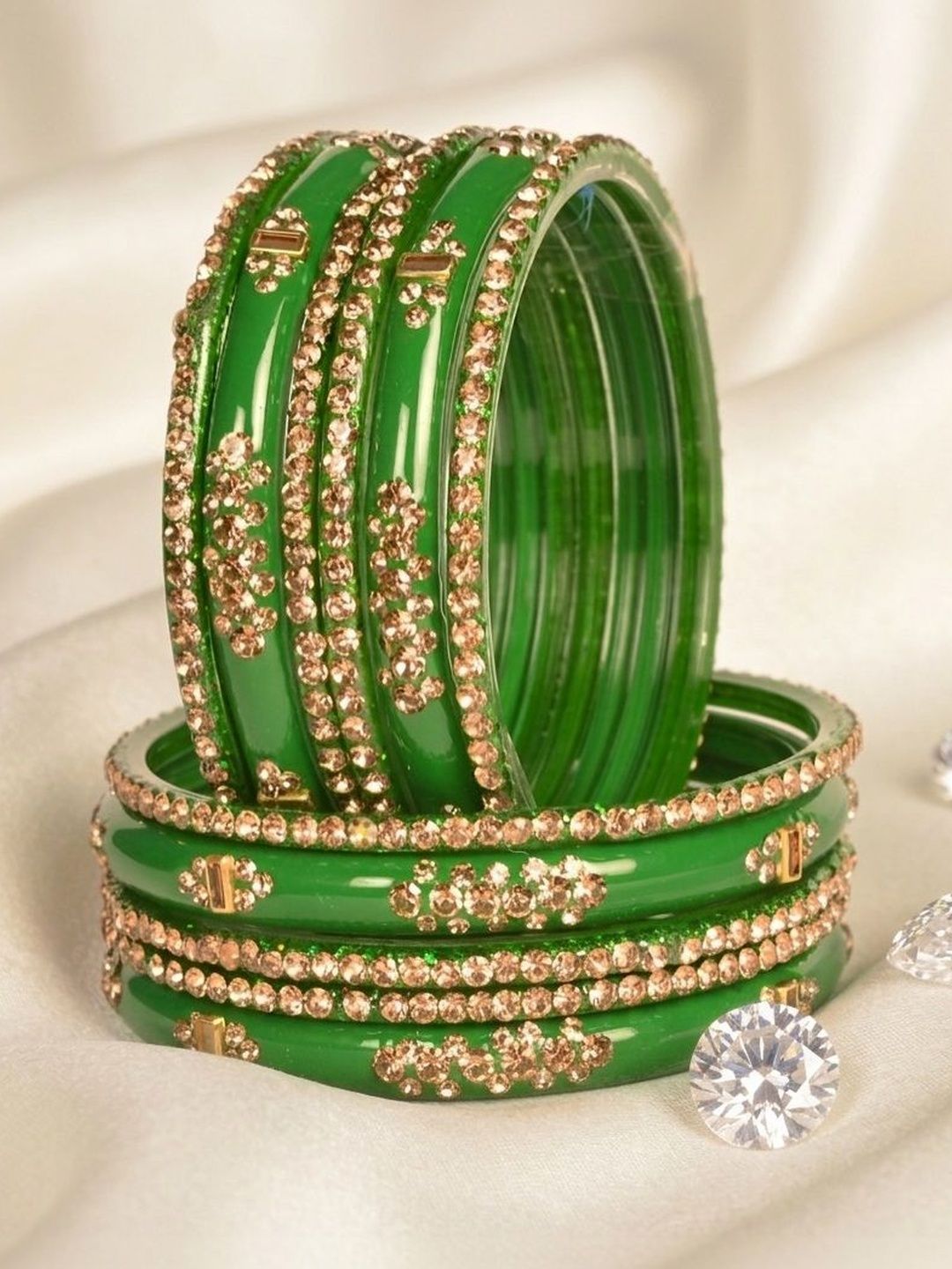 Swara Creations Stone Studded & Beaded Bangle-picture-50