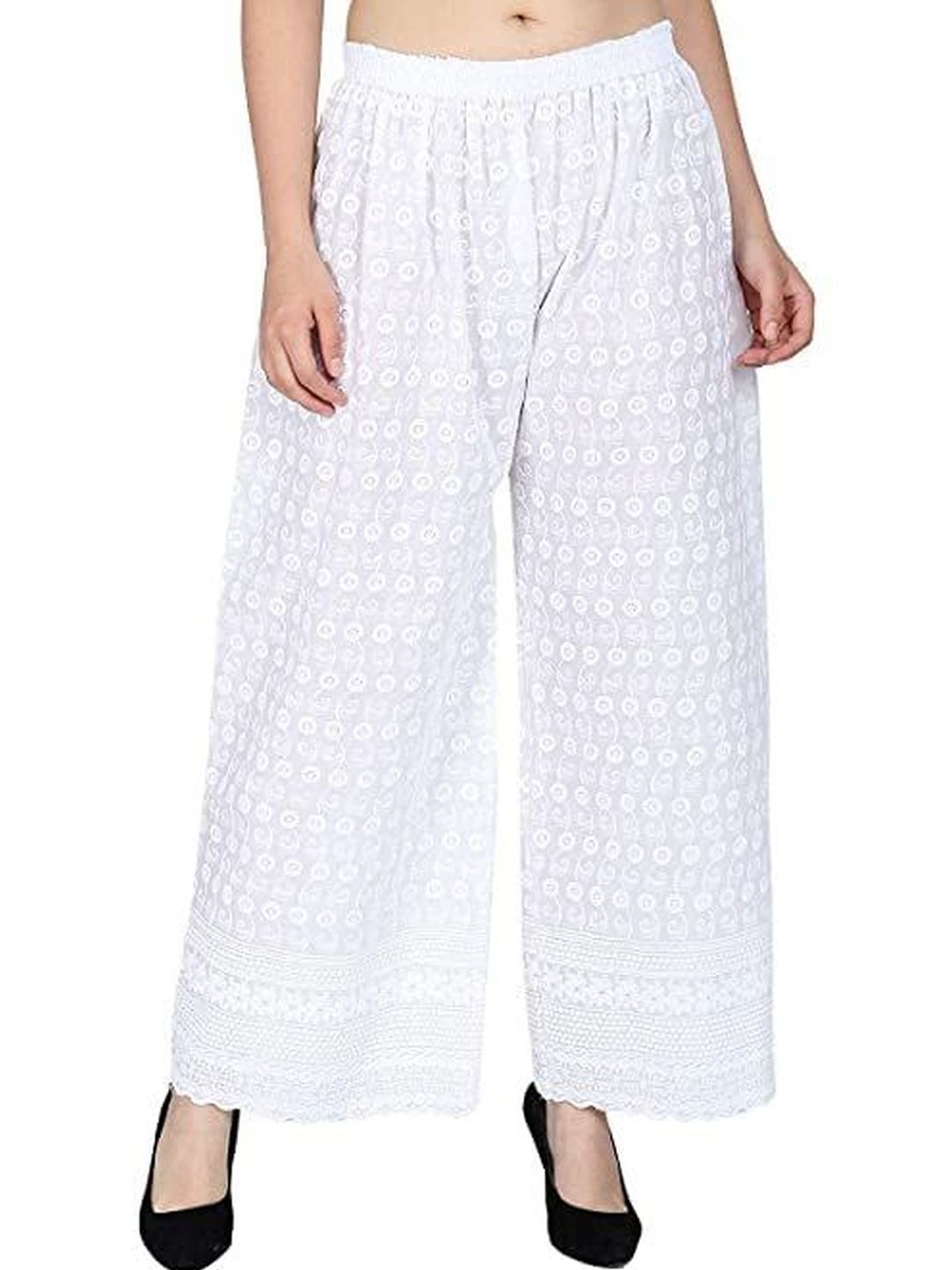 Thrifty Thread Women Ethnic Motifs Embroidered Flared Handloom Ethnic Palazzos-picture-30