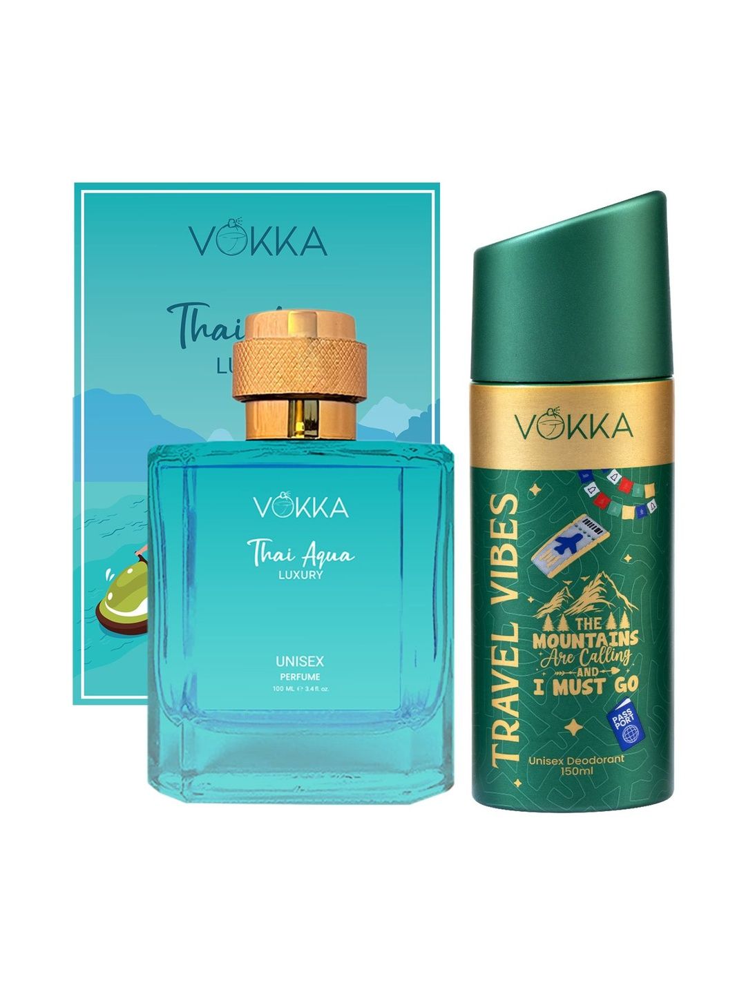 VOKKA Set Of 2 Thai Aqua Perfume - 100 ml & Travel Vibes Deodorant - 150 ml-picture-16