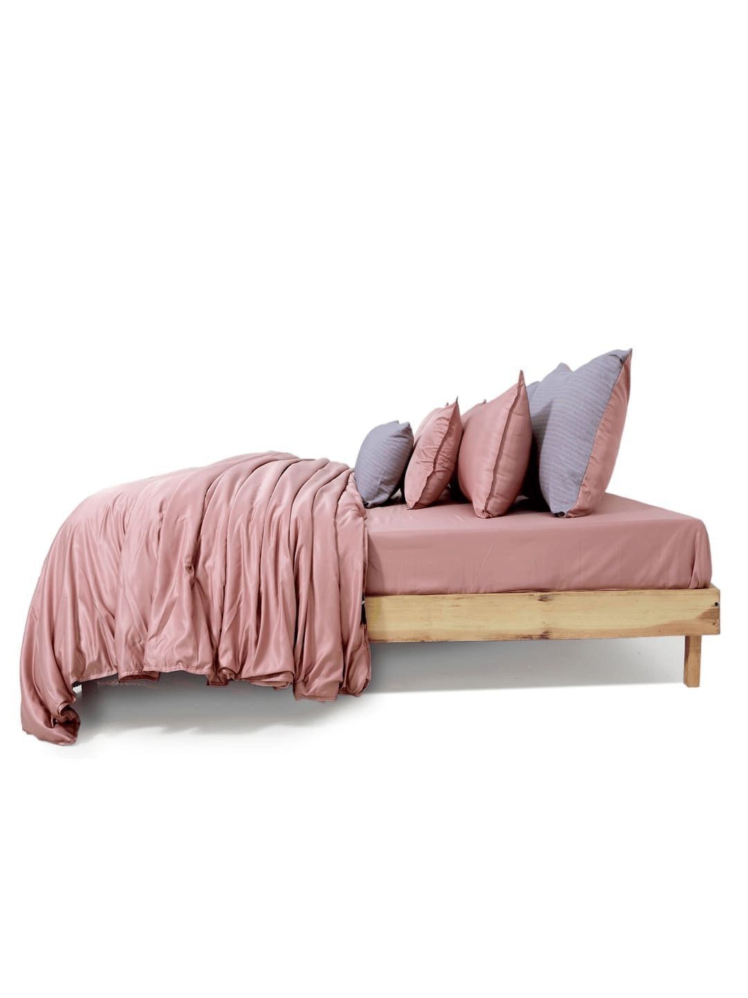 Zarf Lavender & Pink Solid Cotton 7 Piece Single Superfine Bedding Set-picture-17