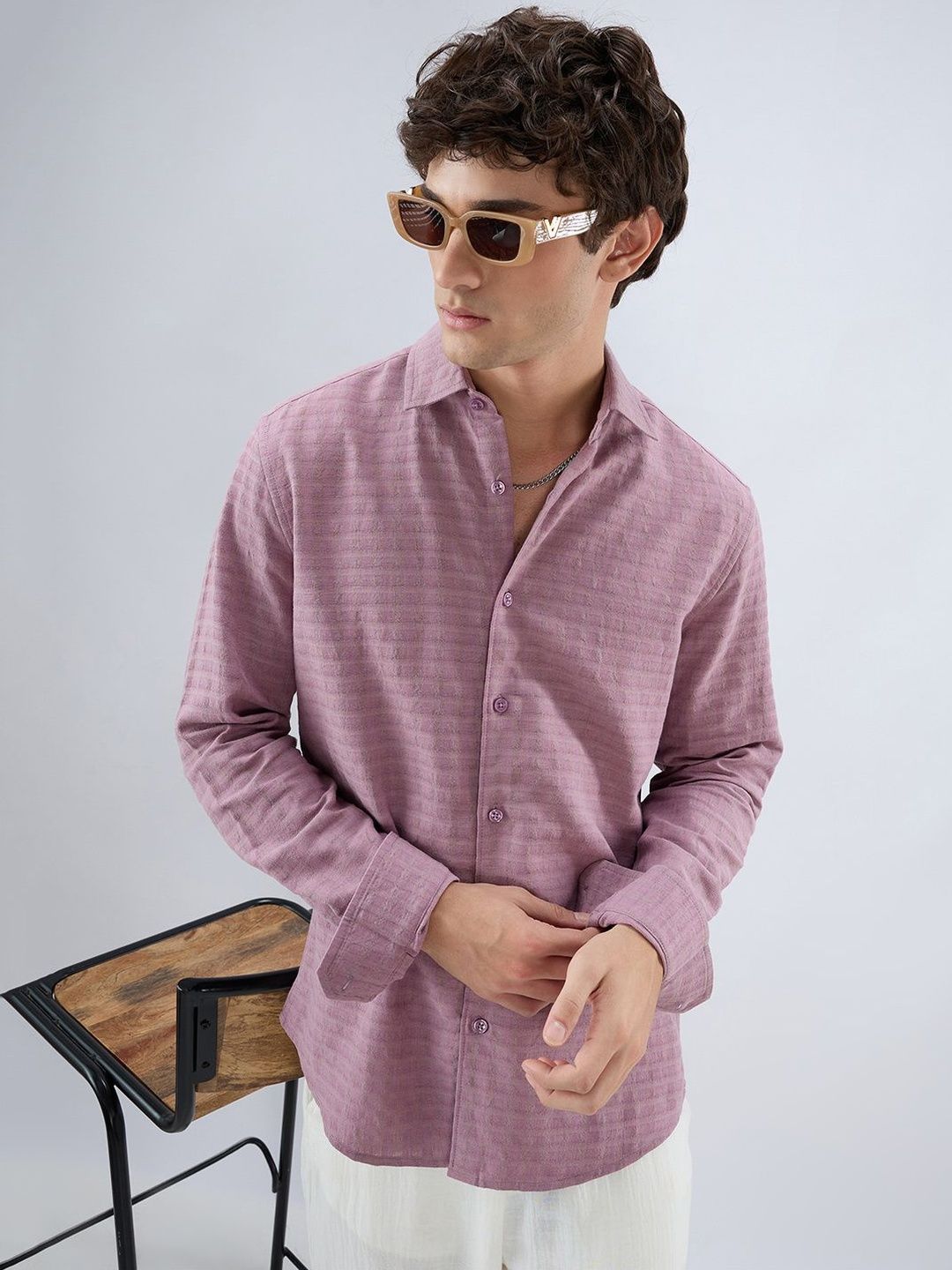 VASTRADO Men Classic Slim Fit Multi Stripes Striped Casual Shirt-picture-31