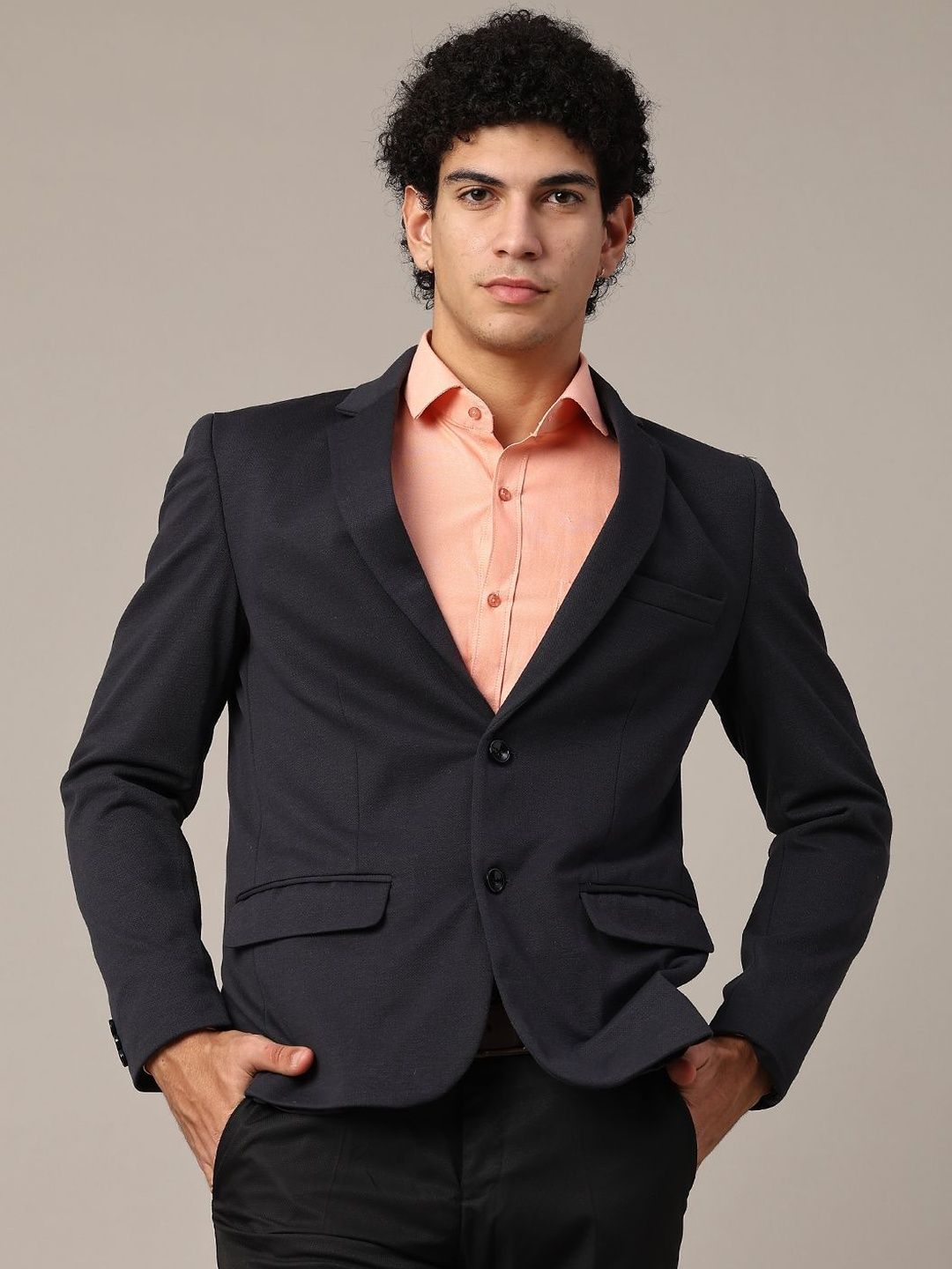 V-Mart Notched Lapel Single-Breasted Casual Blazers-picture-25