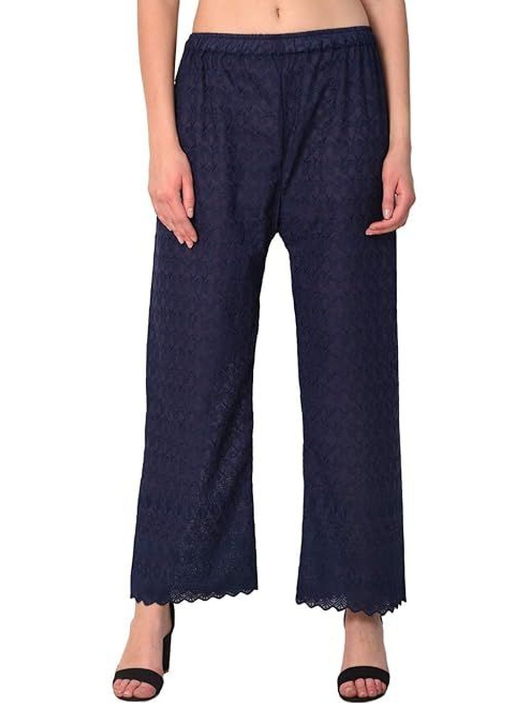 Thrifty Thread Women Ethnic Motifs Embroidered Flared Handloom Ethnic Palazzos-picture-29