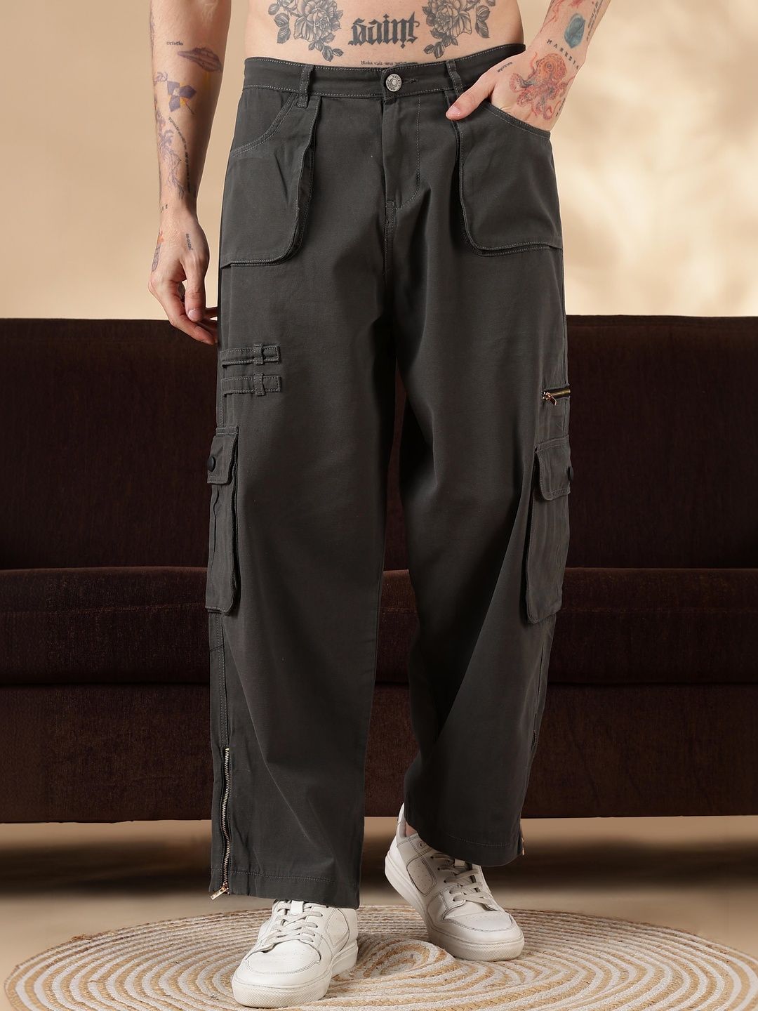 Eszett Men Easy Wash Cargos Trousers-picture-18