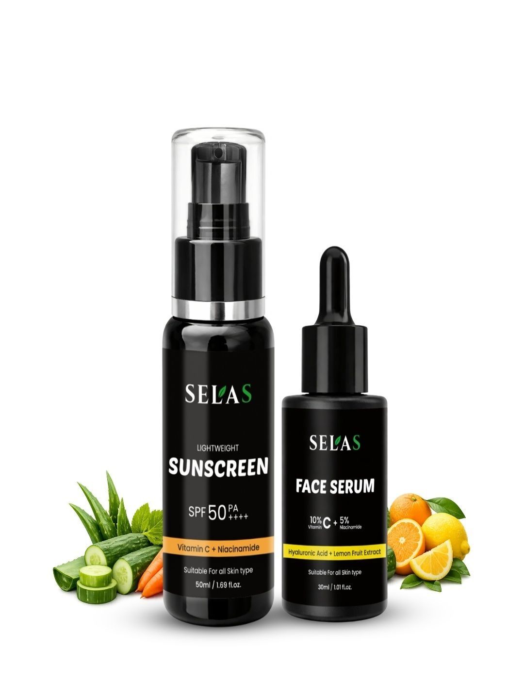 SELAS Set Of 2 Vitamin C Sunscreen- 50 ml & Face Serum- 30 ml-image-48