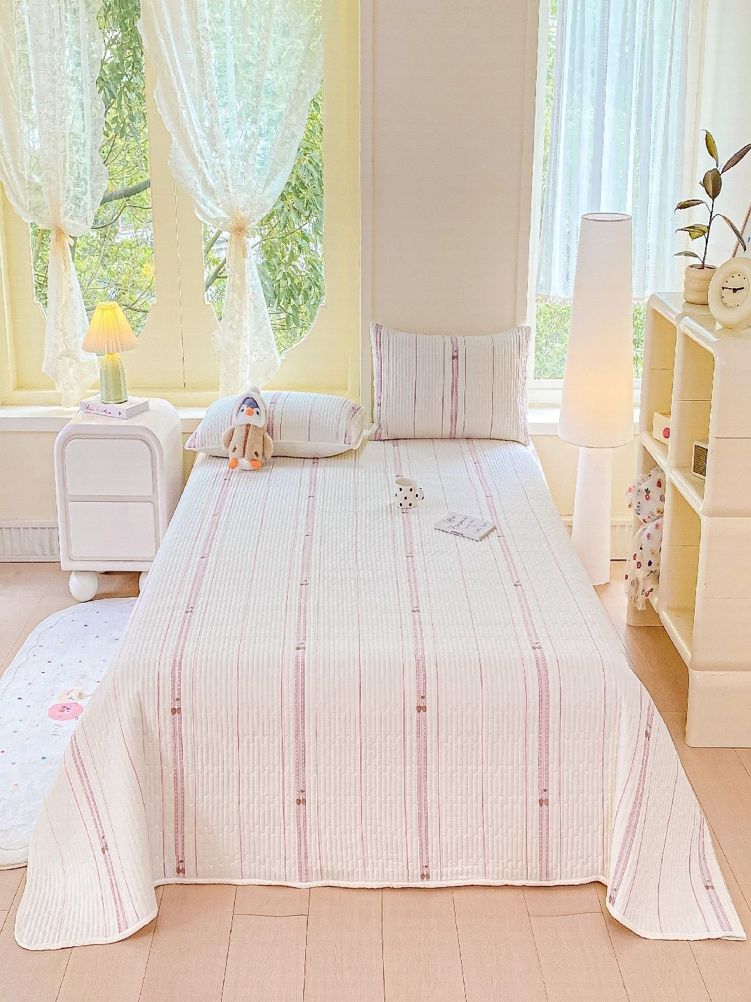 JC HOME 240TC Double Queen Bedcover With 2 Pillow Covers-image-37