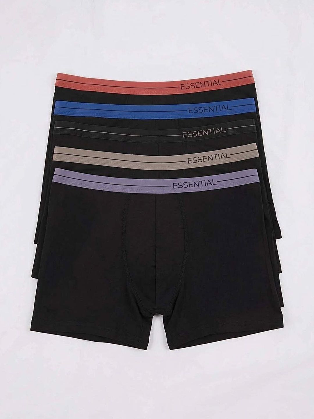 Trendyol Pack of 5 Cotton Solid Trunks-picture-3
