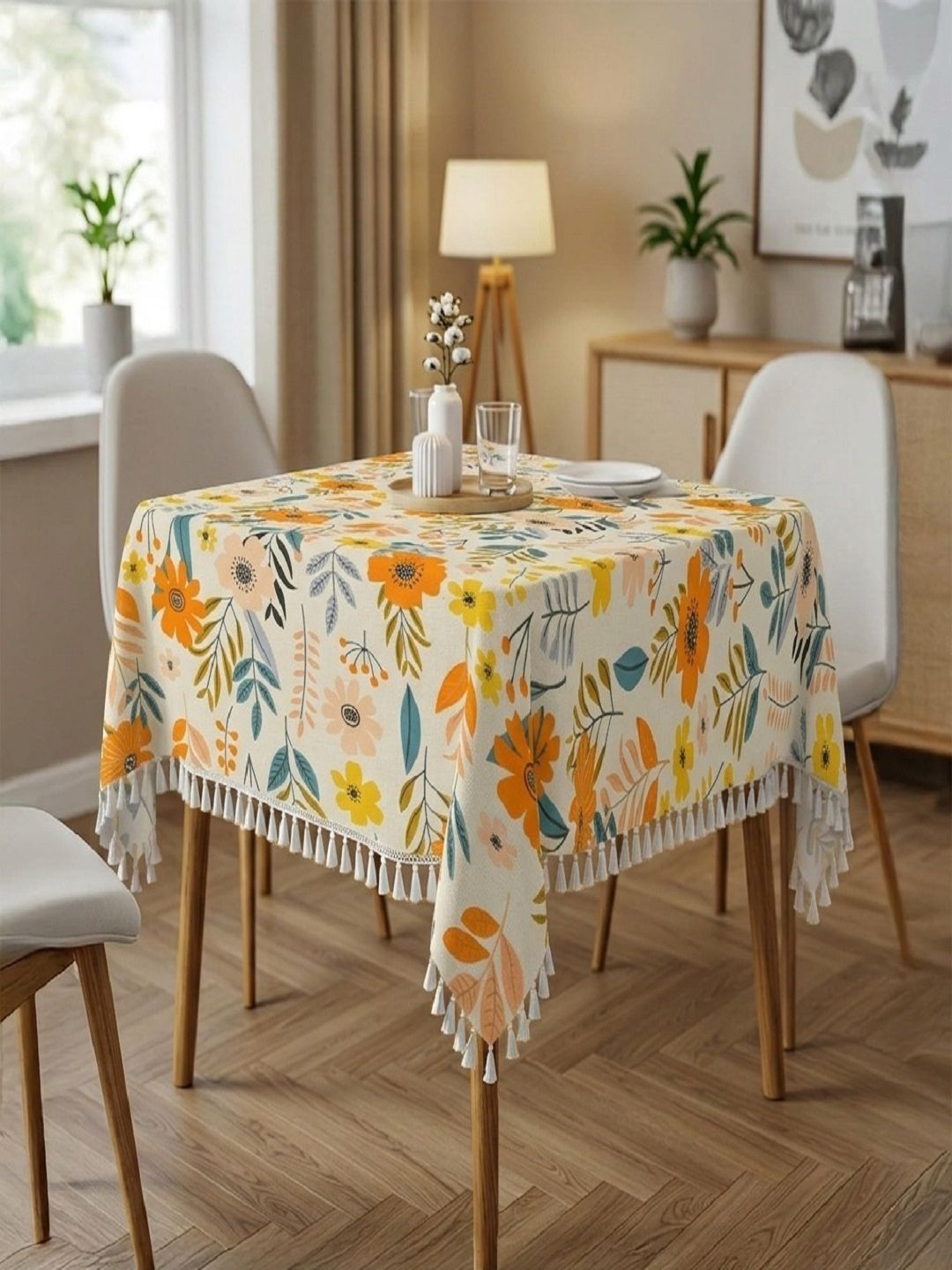 RRC Cream Floral 6-Seater Table Cover-picture-11