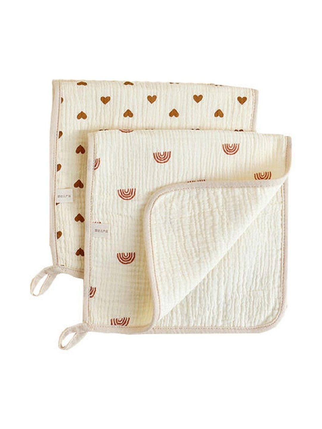 Teri Beri Unisex Kids Beige Organic Cotton Face Towels-image-6