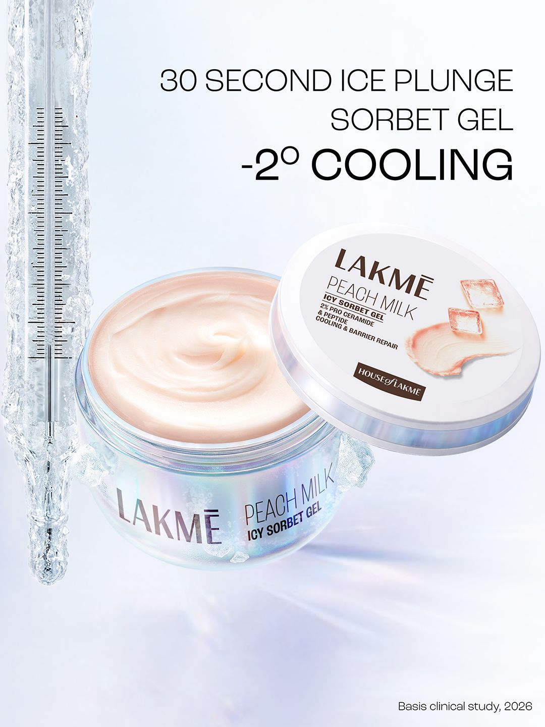 Lakme Peach Milk Icy Sorbet Gel Instant Cooling Moisturizer with 2% Pro-Ceramide - 200 g-image-30