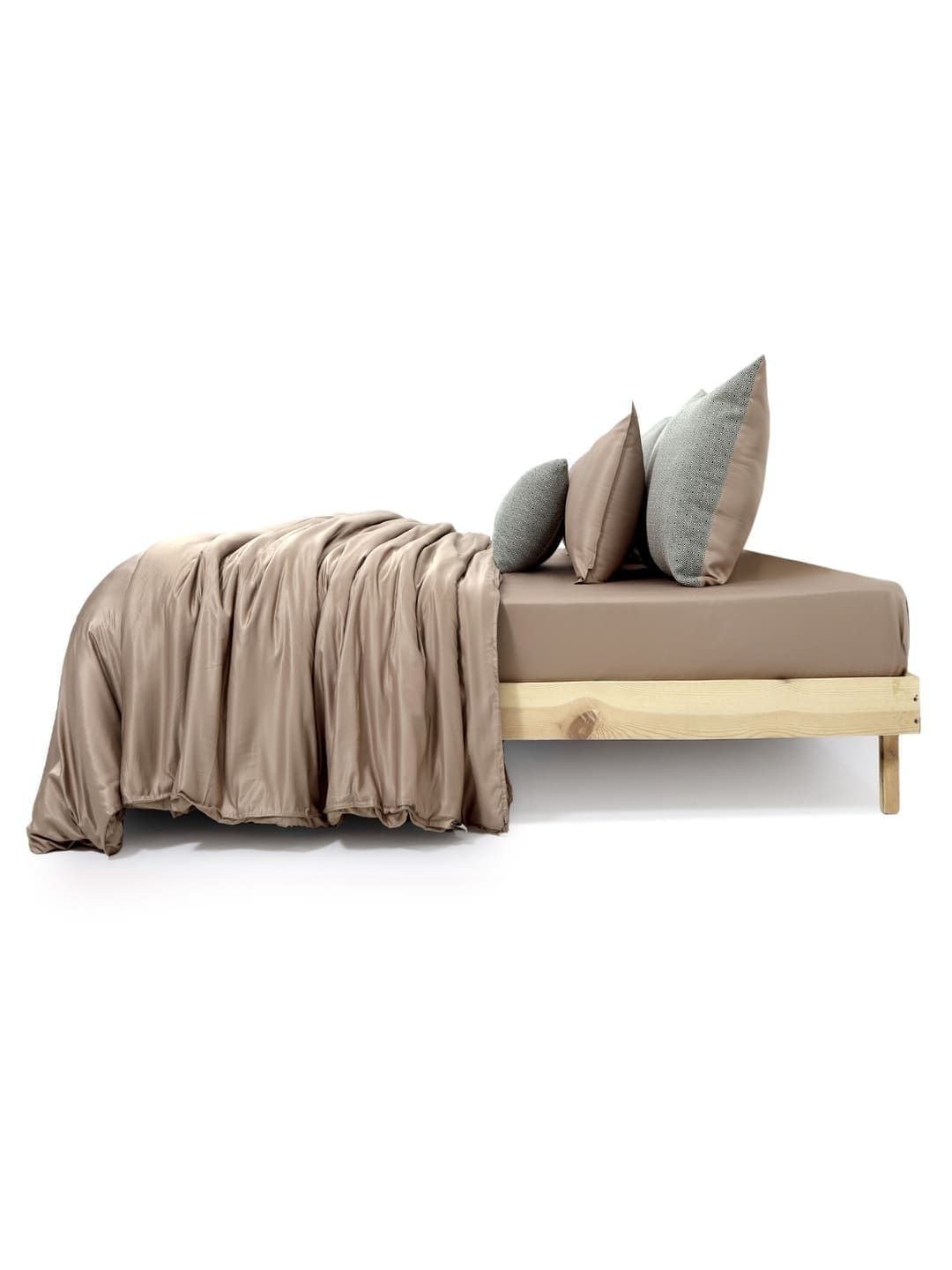 Zarf Brown & Grey Solid Cotton 7 Piece Single Superfine Bedding Set-picture-46