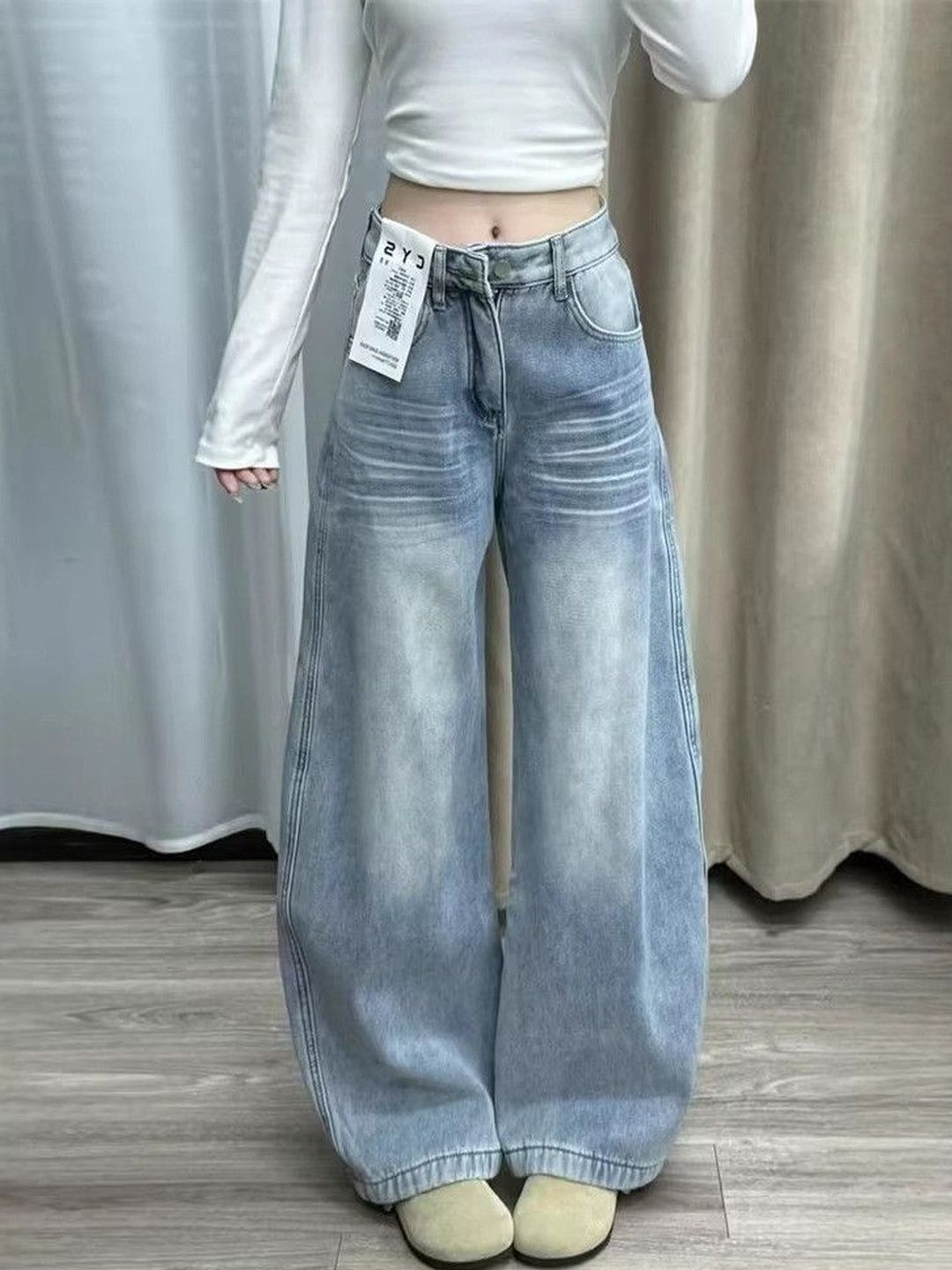 StyleCast x Revolte Women Wide Leg Mid-Rise Light Fade Jeans-picture-36